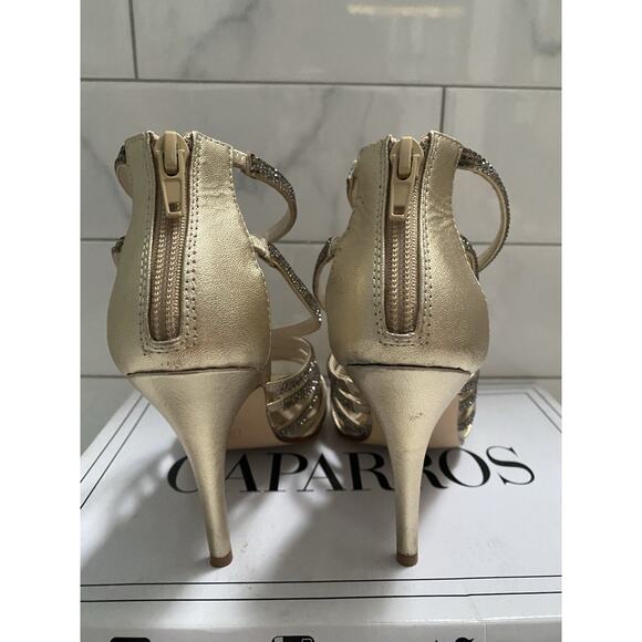 Caparros Platino Metallic Gold Open Toes Sz 61/2 M - Picture 4 of 12